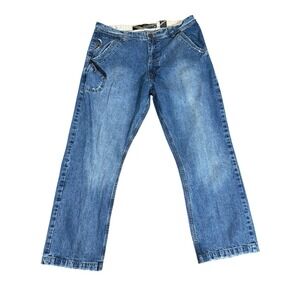 Vintage Y2K Infamous Raider Jean Co Jeans 42x32‎ Baggy Wide Leg Faded Hip Hop